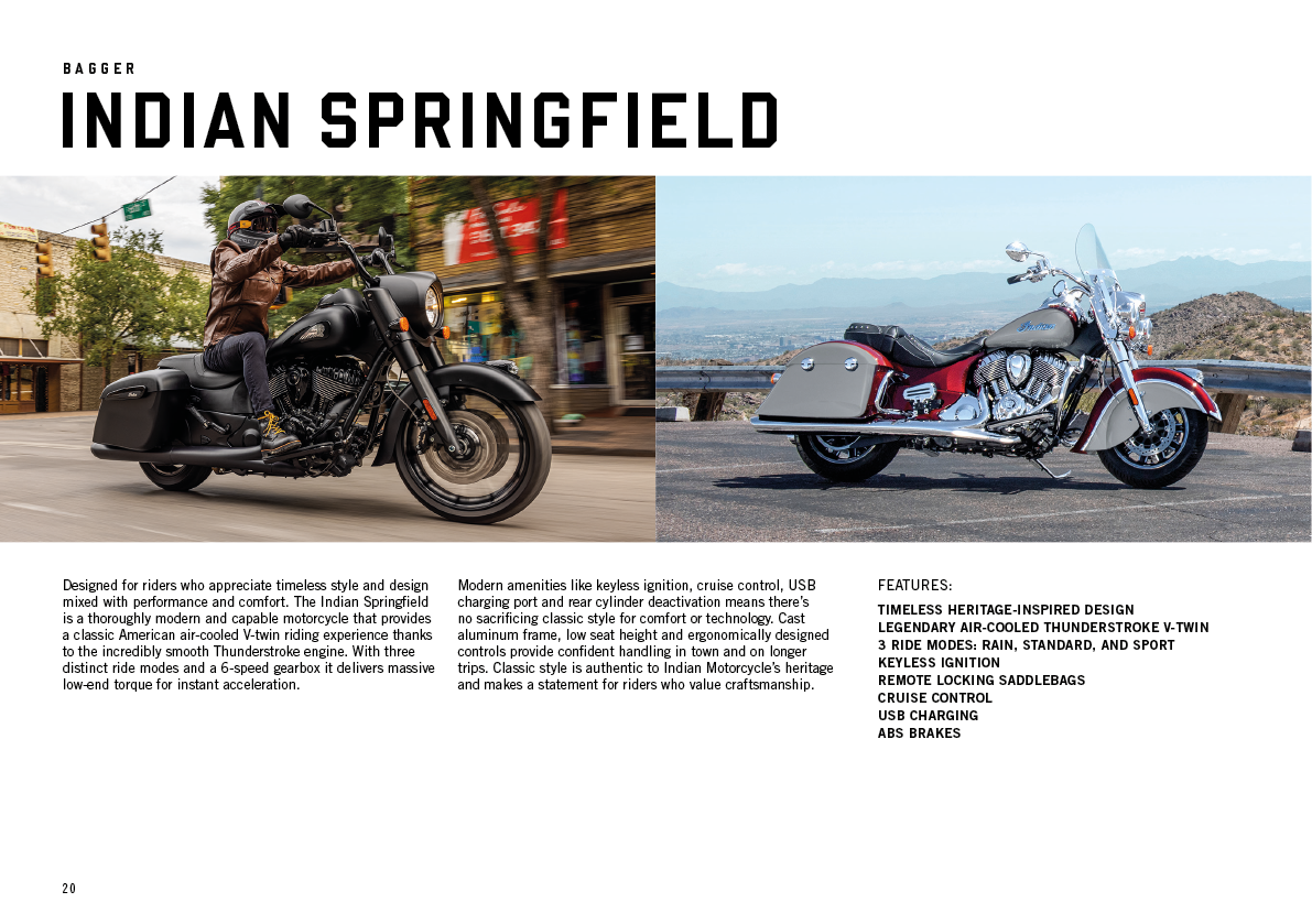 A magazine article about Indian Springfield motorcycles. AI generated content